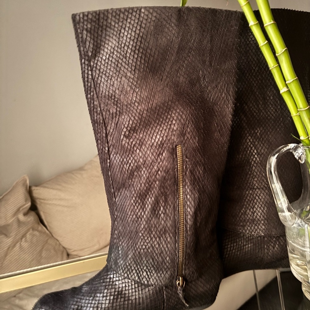 Elizabeth and James E-Creed Black Leather Knee-High Tall Boot 10